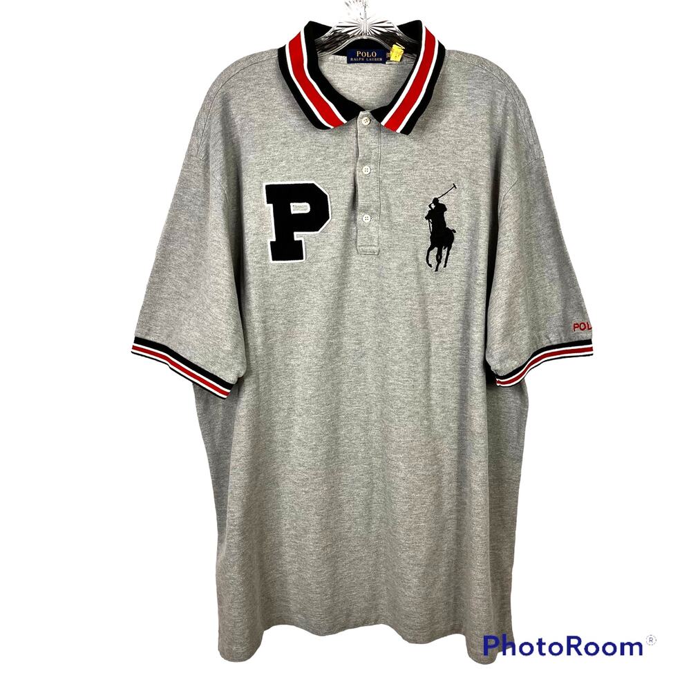 Polo Ralph Lauren Slim Fit Big Pony Shirt Gray 2 XL